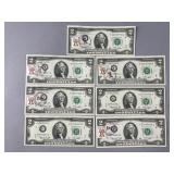 Lot of Vintage US $2 Bills