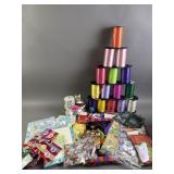 Lot of Gift Bags, Ribbon, String, & More