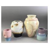 Vtg Decorative Ceramic Pottery Vases