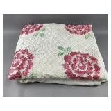 Vintage Handmade Cross-stich Rose Quilt