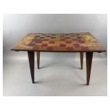 Mid Century Wooden Folding Checkerboard Table