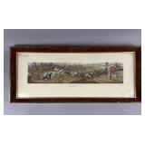Antique Style Framed Print Titled "Breaking Cover"