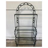 Wrought Iron Bakers Rack 2 Piece Glass Shelves