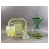 Vtg Uranium Vaseline Glassware Lot (5)