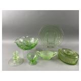 Vintage Uranium Vaseline Glassware Lot