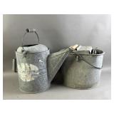 Vtg Galvanized Watering Can & Mop Bucket