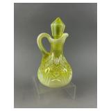 Fenton Yellow Irridescent Cruet (Glows)