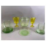 Vtg Uranium Vaseline Glassware Lot