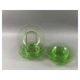 Vintage Uranium Vaseline Glassware Plates