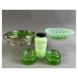 Vtg Uranium Vaseline Glassware Lot