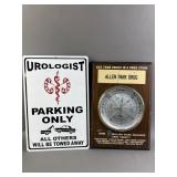 Vtg Promotional Barometer & Parking Sign