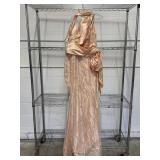 Pink One Shoulder Beaded Formal Dress