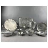 Vtg English Silver-Plated Gallery Tray & More
