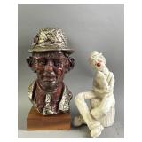 Signed Vintage Clown Sculptures