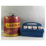 Vtg Gasoline Gallon & Castrol Snowmobile Oil