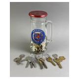 Vtg Keys in Detroit Tigers Beer Mug O Nuts