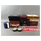 Vtg Cigar Boxes, RW Plate, MCM Poker