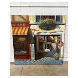 European Cafe Scene Painting on Canvas