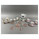 Vintage Miniature Doll Teacups, Figures & More