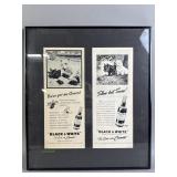 Framed 1941 B&W Whiskey Print Ads