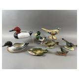 Decoy Style Duck Figurines & Fish