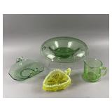 Vintage Uranium Vaseline Glassware Lot