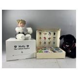Build a Bear Dog, Danbury Mint Porcelain Doll, Etc