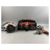 Milwaukee Drill, Tool Shop Circular Saw & Bag