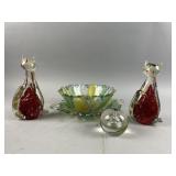 Murano Style Art Glass Cats and More