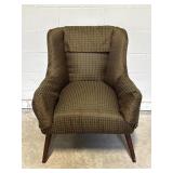 MCM Brown Geometric Patterned Armchair