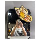 Vtg Butterly Stained Glass Mirror