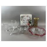 Mikasa Roses Bowl, Oneida & More Vtg Glassware