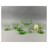 Fenton Uranium Glass Flying Birds Dish and More