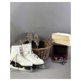 Vtg Kids Ice Skates, Letters, Patches, & More
