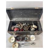 Tool Box W/ Misc. Wood Hole Saws & More