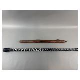 Vintage Painted Wooden Cane & Vintage Billy Club