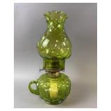 L.E. Smith Moon & Stars Glass Hurricane Oil Lamp