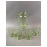 Federal Glass Georgian Green Cups, Pitcher & More