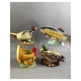 Vtg Ceramic Animal Planters