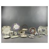 Lot of Vintage Floral Porcelain Plates and More
