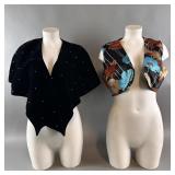 Velour Velvet Mid Century Vest & Formal Throw Cape
