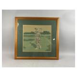 Framed Tapestry of a Golfer