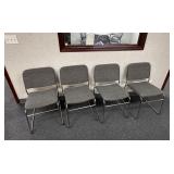 4 Chrome Retro Side Chairs / Office Chairs