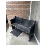 Painted Wood Outdoor Bench