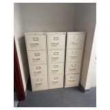 3 Metal Filing Cabinets