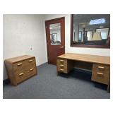 Office Desk & Matching File Cabinet Wood Laminate