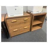 2-Piece Oak Office Storage Cabinet Set