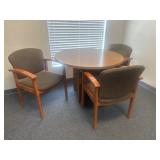 41" Round Office Table w/ 3 Chairs