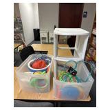 Assorted Toys and Bin
