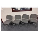 4 Chrome Retro Side Chairs / Office Chairs